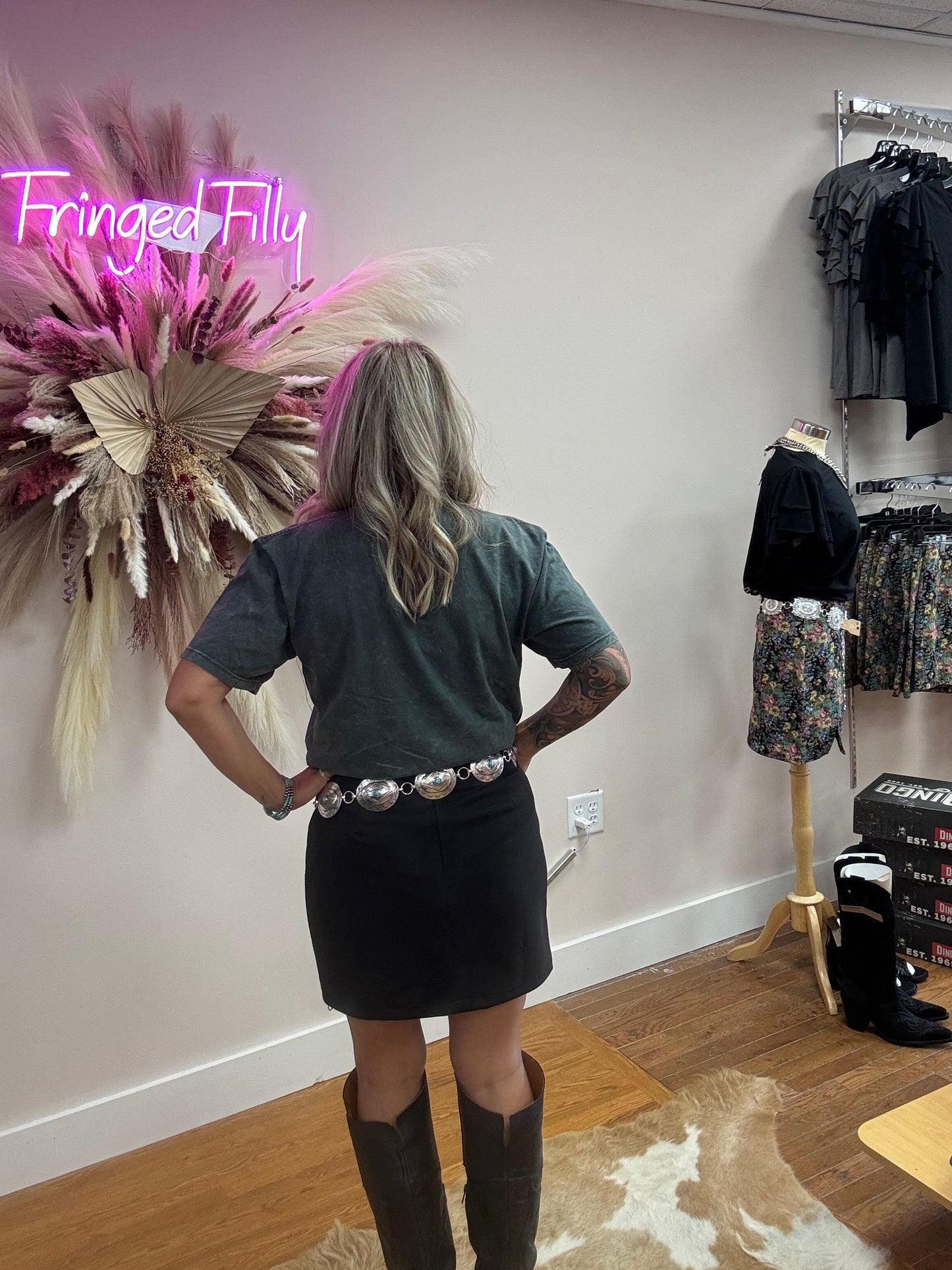HIGH WAIST FAUX SUEDE MINI SKIRT