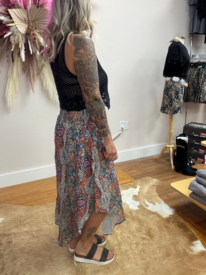 PARKER PAISLEY PRINTED MAXI SKIRT