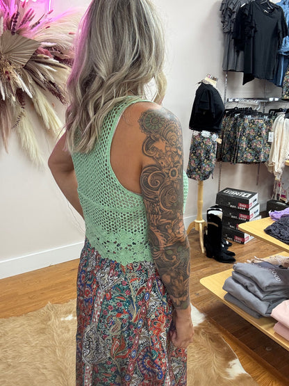 CARRIE CROCHET KNIT BOHO VEST