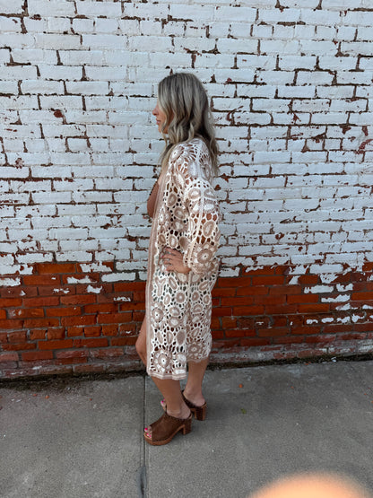CANDI FLORAL CROCHET CARDIGAN
