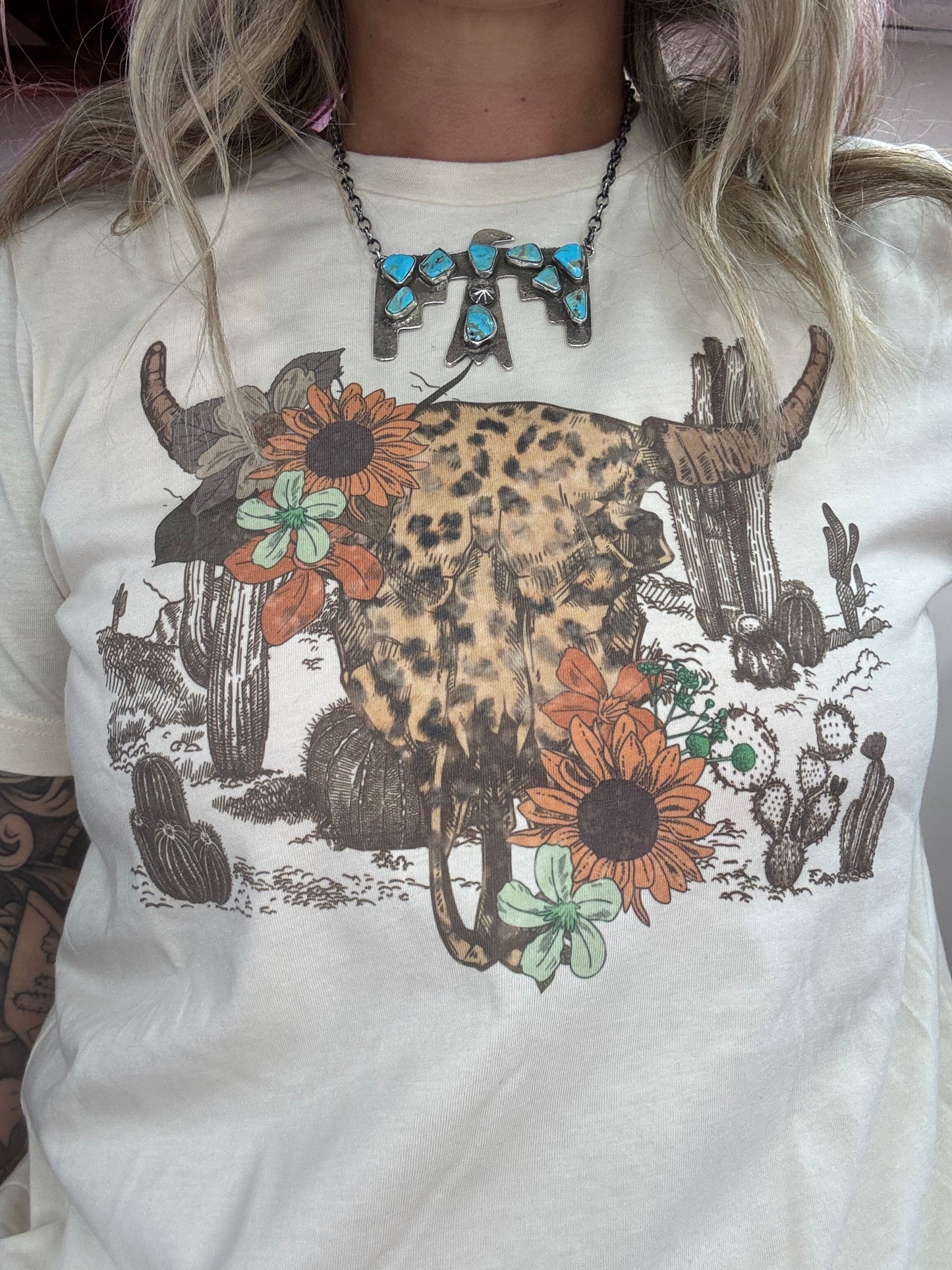 WESTERN COW SKULL TEE