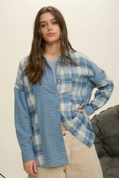 COLORBLOCK PLAID SHIRT