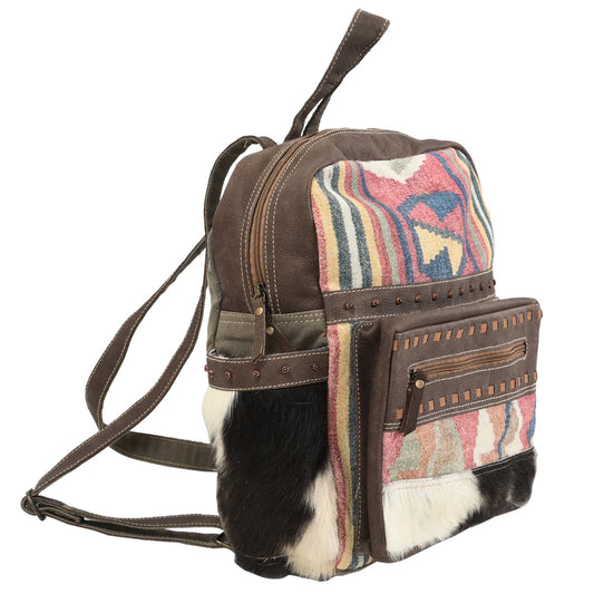 OHLAY CANVAS AND COWHIDE LADIES BACKPACK