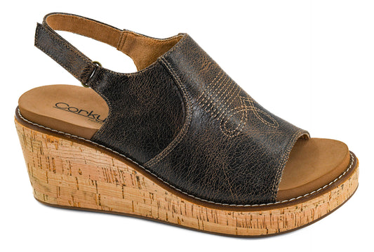 CRINKLE WEDGE SANDALS