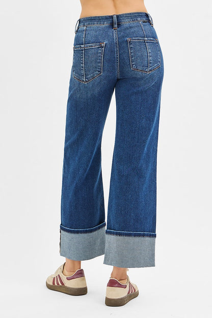 KATHERINE WIDE LEG CUFFED JEANS
