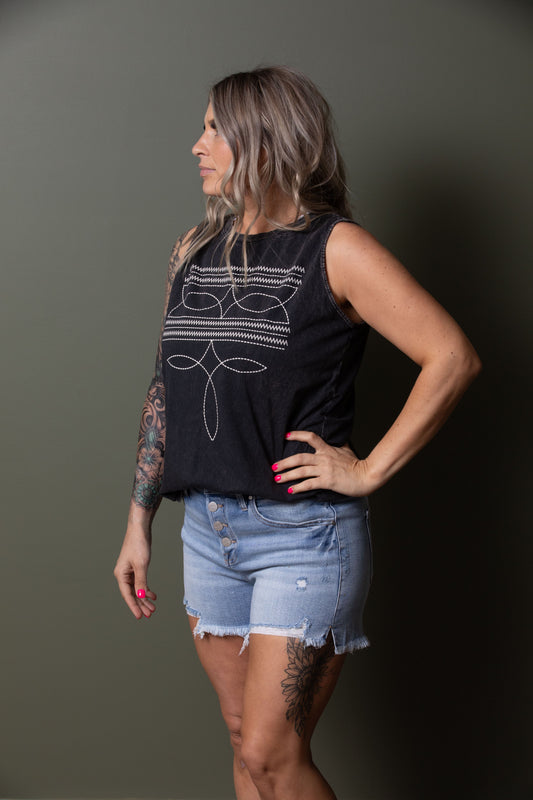 BELLA-BOOT STITCH TANK
