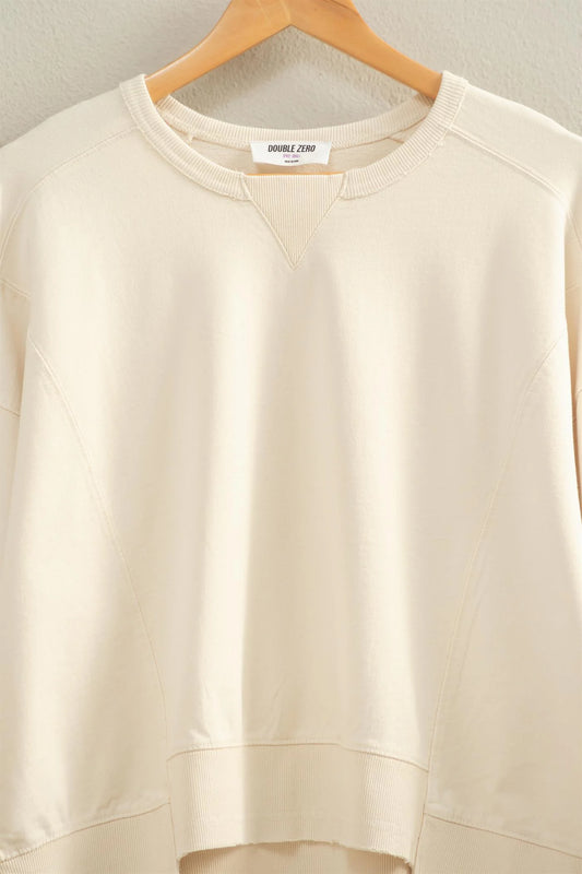 CREWNECK RAW HEM SWEATSHIRT