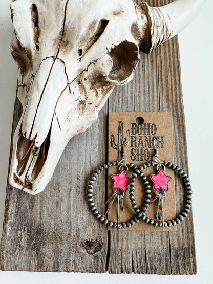 STAR HOOP EARRINGS