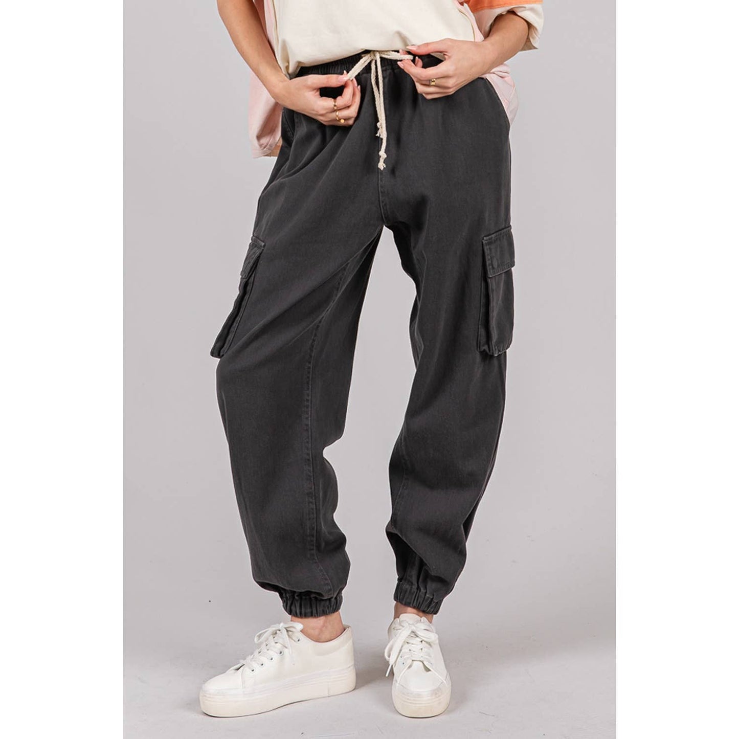 WILLOW-DENIM CARGO JOGGERS