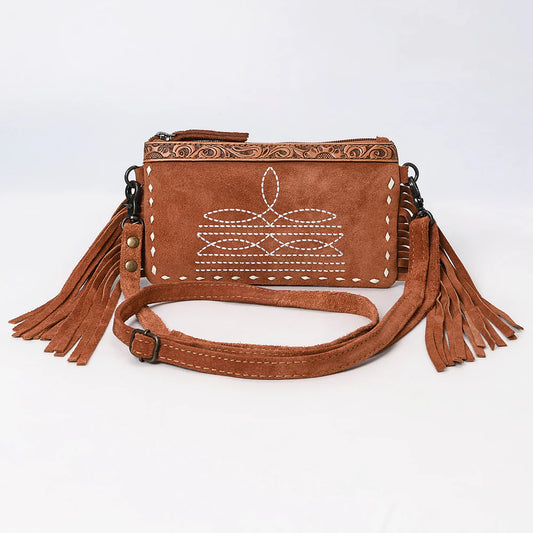 AMERICAN DARLING-BOOT STITCH GENUINE LEATHER CROSSBODY BAG