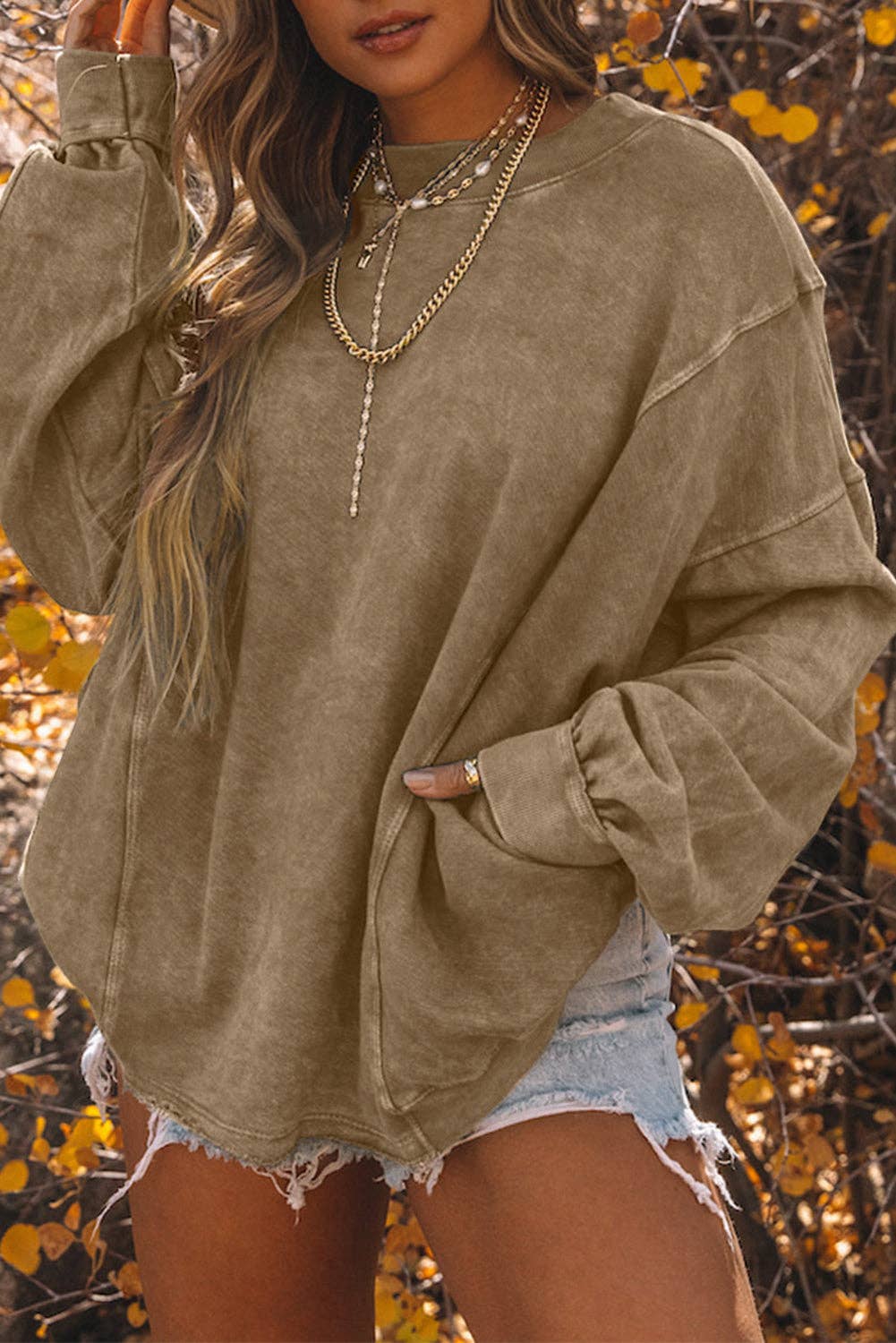 TWIST OPEN BACK OVERSIZED SWEATSHIRT
