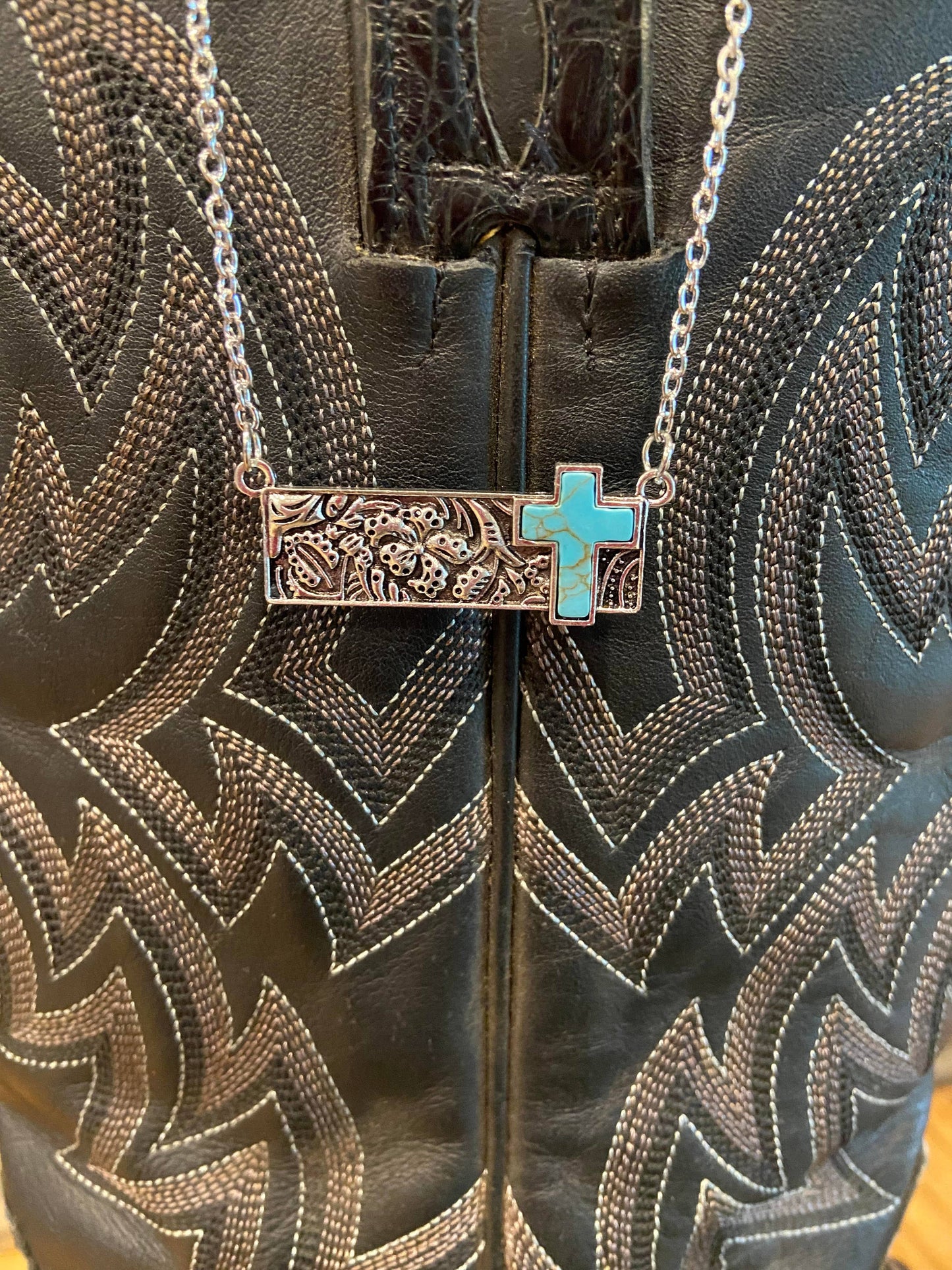 TURQUOISE FAITH BAR NECKLACE