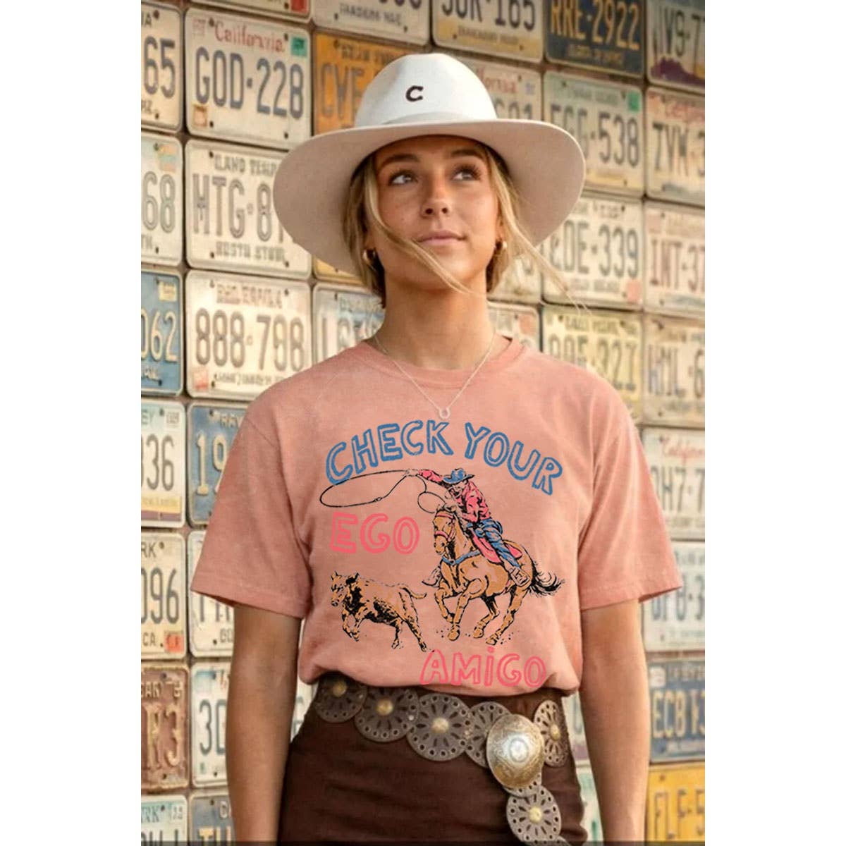 CHECK YOUR EGO AMIGO GRAPHIC TEE