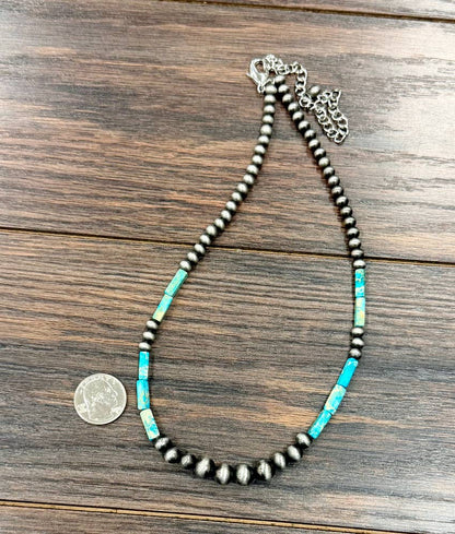 18" NAVAJO INSPIRED GEMSTONE NECKLACE