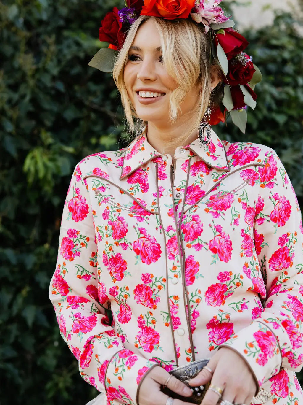 WILD ROSE BUTTON UP