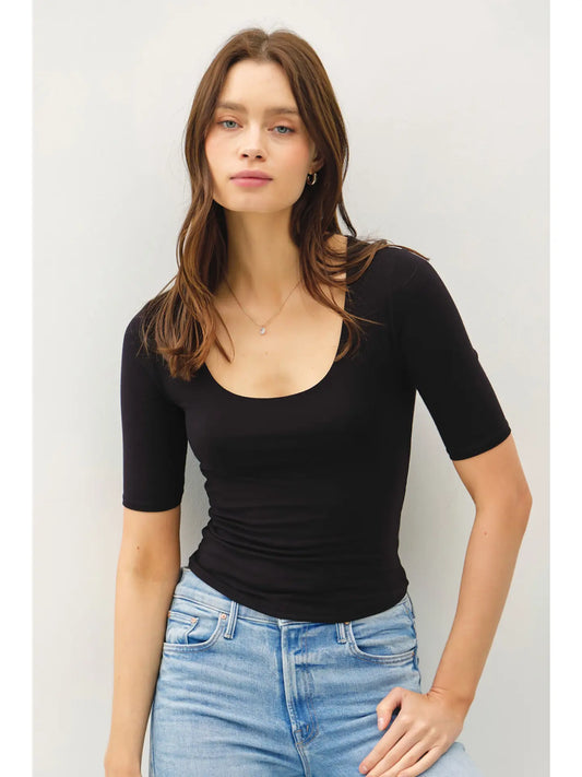 SOFT CORE BASIC SHORT SLEEVE CROP TOP