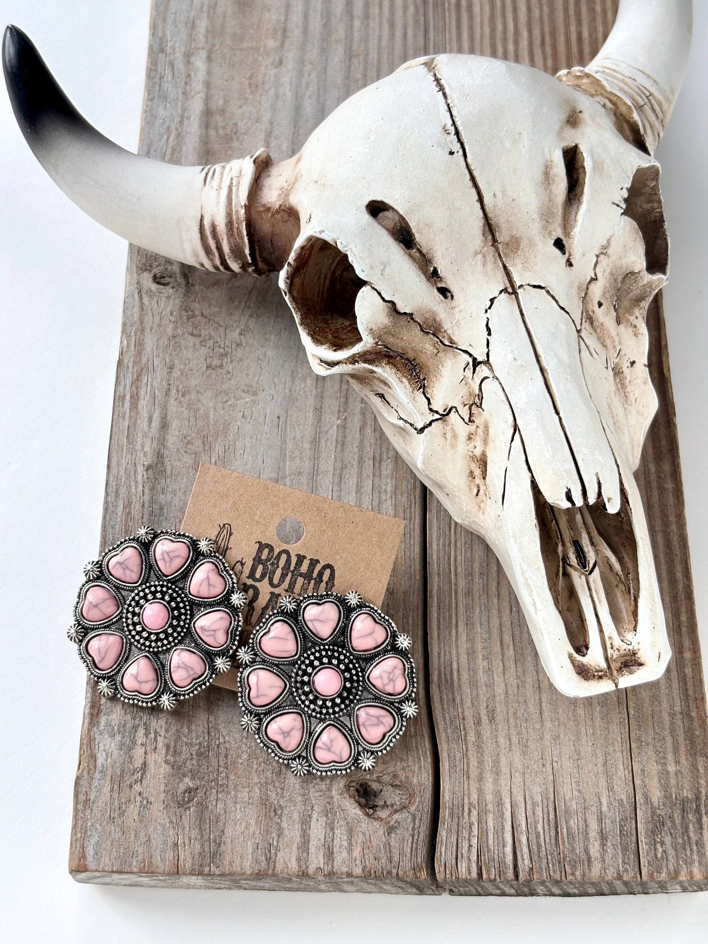 HEART STONE CONCHO EARRINGS