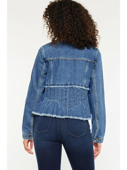 ALEENA PLEATED DENIM JACKET