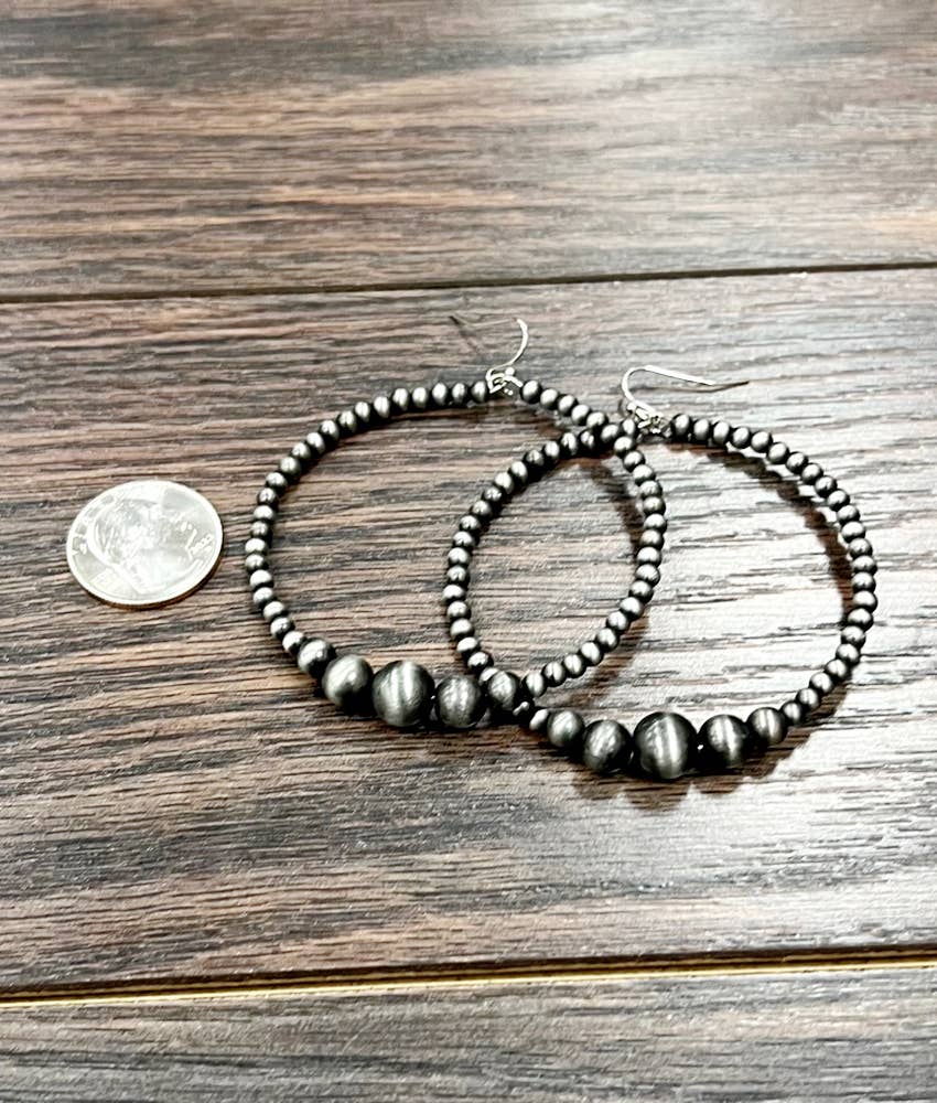 NAVAJO INSPIRED PEARL HOOPS