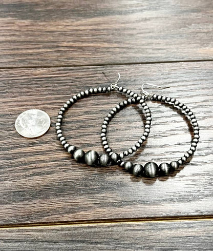 NAVAJO INSPIRED PEARL HOOPS