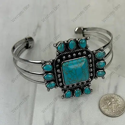 TURQUOISE CROSS CUFF