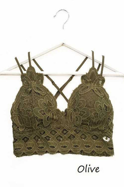 SCALLOPED LACE CAMI BRALETTE