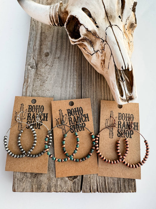 COPPER PEARL HOOP EARRINGS