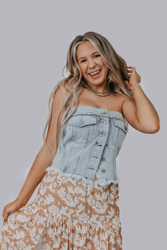 SHANIA- DENIM TOP