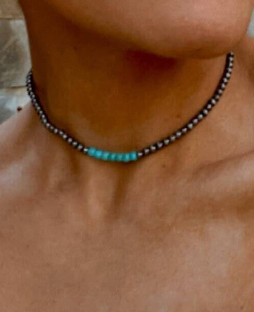 WESTERN NAVAJO BEAD CHOKER NECKLACE