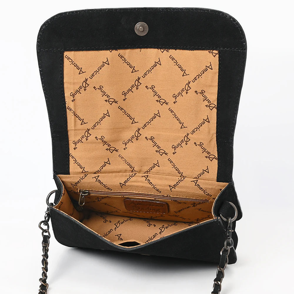 AMERICAN DARLING SUEDE WESTERN BOOT STITCH CROSSBODY BAG