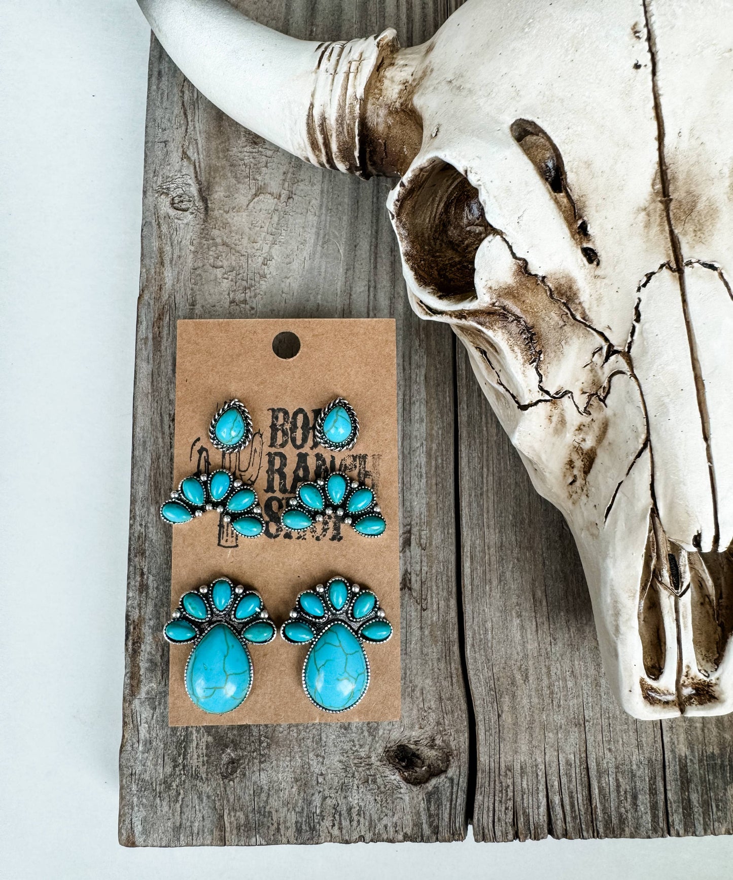 3 PAIR WESTERN EARRING SET