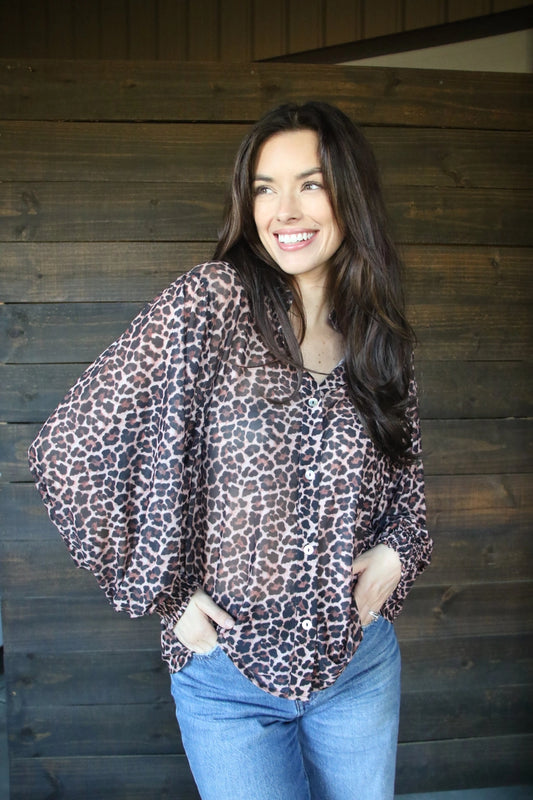 CHEETAH MESH BLOUSE