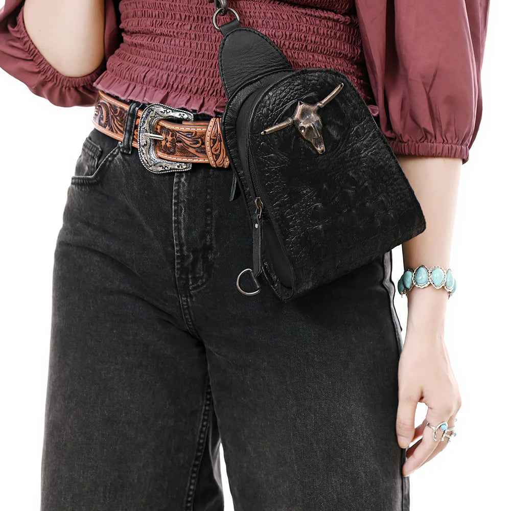 AMERICAN DARLING GENUINE LEATHER SLING BAG