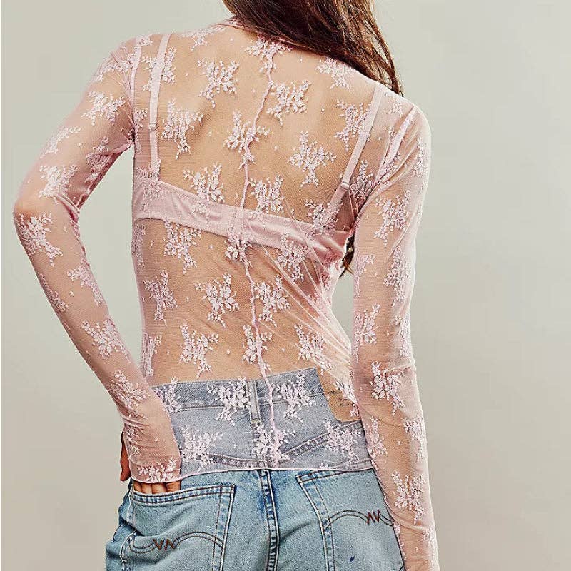 Floral Lace Mesh Top