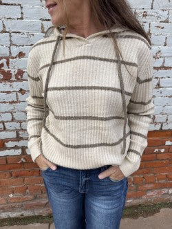 STRIPED HOODIE SWEATER
